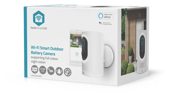 2304 x 1296 Pixel IP-Sicherheitskamera IP65 Innen & Außen Nachtsicht  SmartLife WIFICBO33WT (Weiß) 