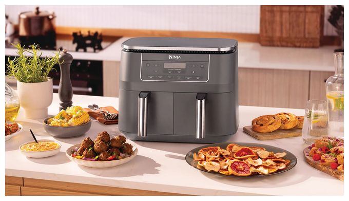 Doppel Heißluftfritteuse 7,6 l 2400 W  DZ300EU (Grau) 