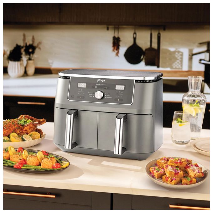 Doppel Heißluftfritteuse 9,5 l 2470 W  DZ400EU (Grau) 
