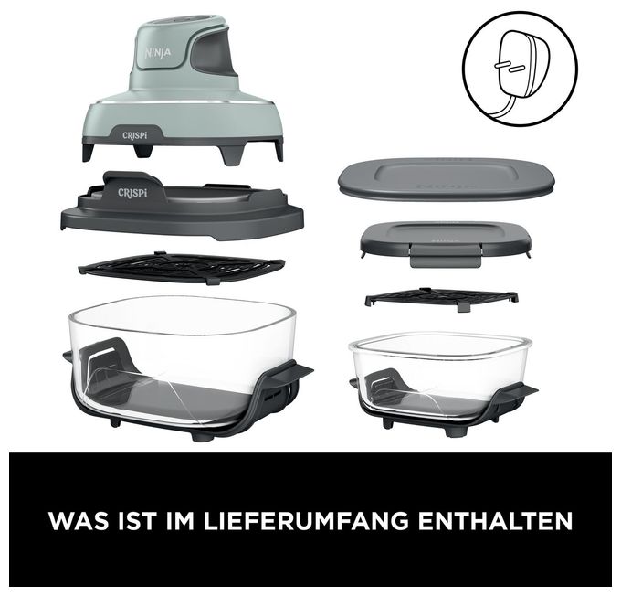 Heißluftfritteuse 3,8 l 1700 W (Grün, Grau, Transparent) FN101EU Crispi 