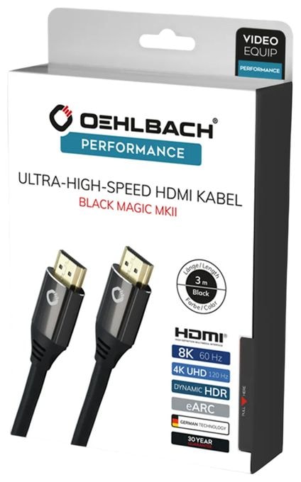 48 Gbit/s Stecker Gerade HDMI auf HDMI Typ A (Standard) 5 m  Black Magic MKII (Schwarz) 