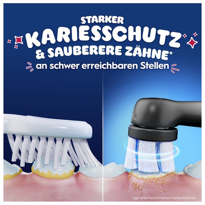 Rotierende Zahnbürste für Kinder  iO Kids 6+ Spiderman (Schwarz) 