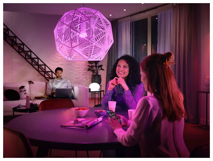 LED Set für intelligente Beleuchtung Hue White and Color Ambiance Starterset 3xE27 + Bridge + 1 Dimmschalter 