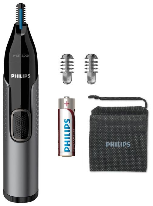 Haarschneider Batterie/Akku 2 Aufsteckkämme NT3650/16 Nasenhaar-, Ohrenhaar- und Augenbrauentrimmer 