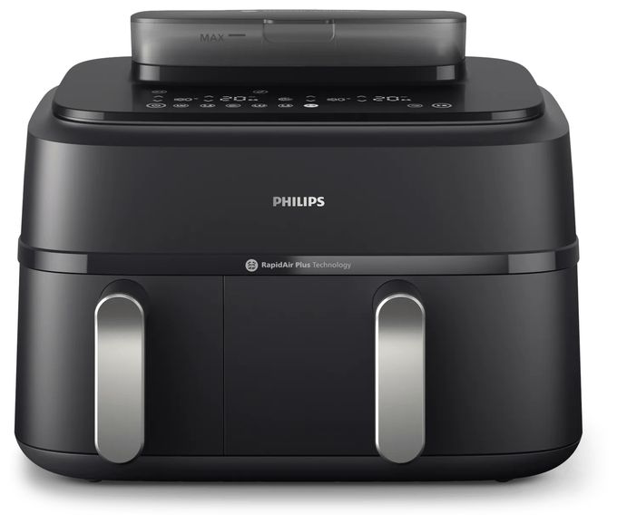 Doppel Heißluftfritteuse 9 l 2750 W  Series 5000 NA551/00 (Schwarz, Silber) 