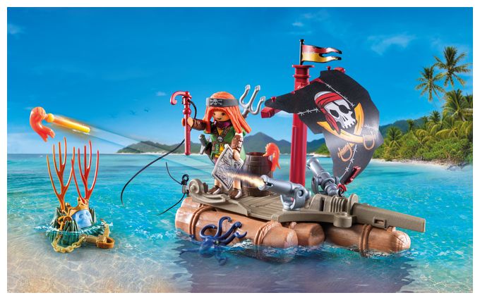 Schatzbergung auf Piratenfloss 