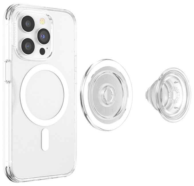 Fingerring für Apple iPhone 12+  PopGrip MagSafe Round (Transparent) 