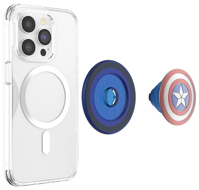Fingerring für Jede Marke  PopGrip MagSafe Enamel Captain America (Blau, Rot, Weiß) 