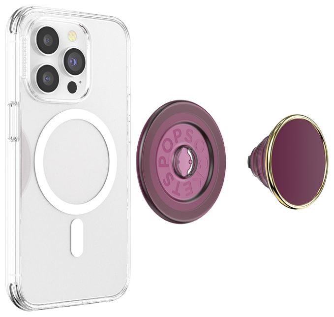Fingerring für Apple iPhone 12+  PopGrip MagSafe Luxe Red Wine Ename (Gold, Violett) 