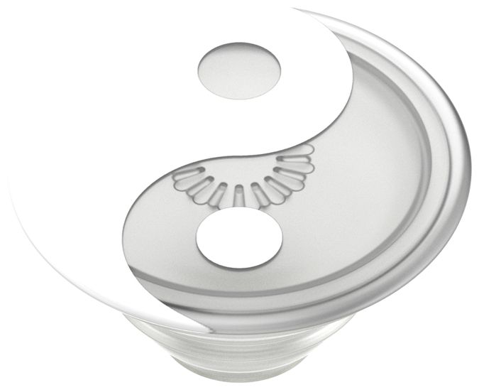 Fingerring für Jede Marke  PopGrip PlantCore Yin and Yang (Grau, Weiß) 