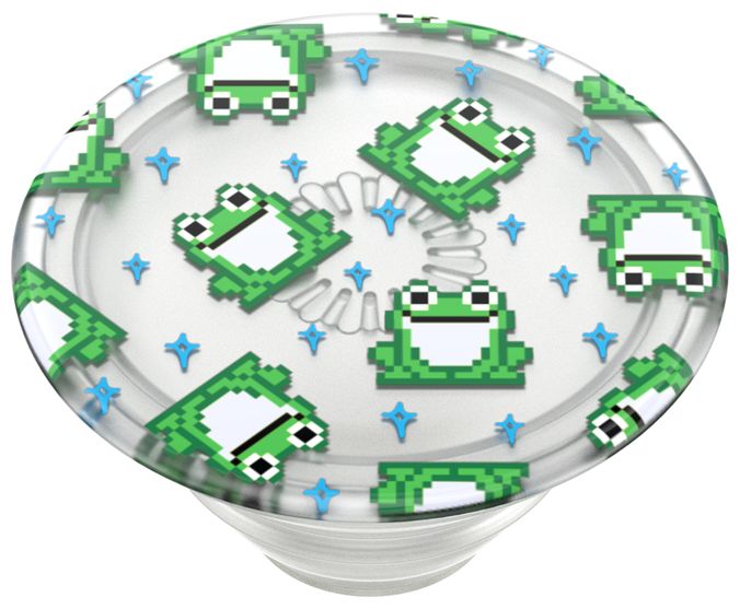 Fingerring für Jede Marke (Grün, Durchscheinend, Weiß) PopGrip Premium Plant 8 Bit Frogs 