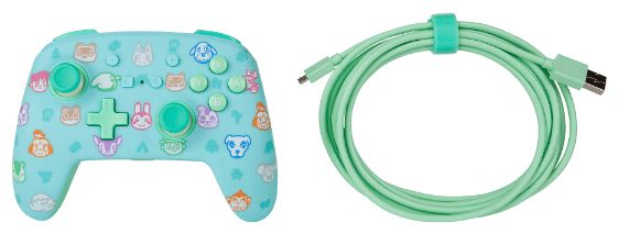 Gamepad für Nintendo Switch (Blau, Grün, Türkis) Enhanced Wired Controller Animal Crossing 