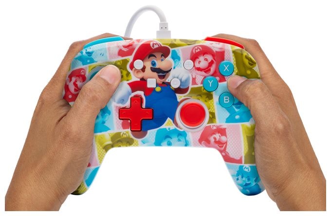 Analog / Digital Gamepad für Nintendo Switch, Nintendo Switch OLED  Enhanced Wired Controller Wireless (Super Mario - Mario Hero Reel) (Mehrfarbig) 