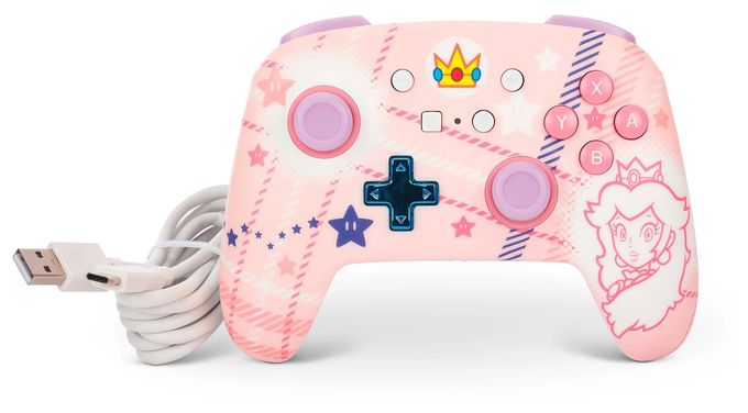 Gamepad für Nintendo Switch, Nintendo Switch Lite, Nintendo Switch OLED  Enhanced Wireless Controller Super Mario Princess Peach Plaid (Pink) 