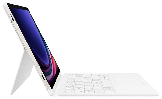 für Samsung Galaxy Tab S9, Galaxy Tab S9 FE bis 27,9 cm (11") Kratzresistent  Book Cover Keyboard (Weiß) 