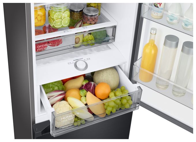 276 l / 114 l Kühl-Gefrierkombi freistehend NoFrost 108 kWh Jahr  RB38C7B5AB1 (Schwarz) 
