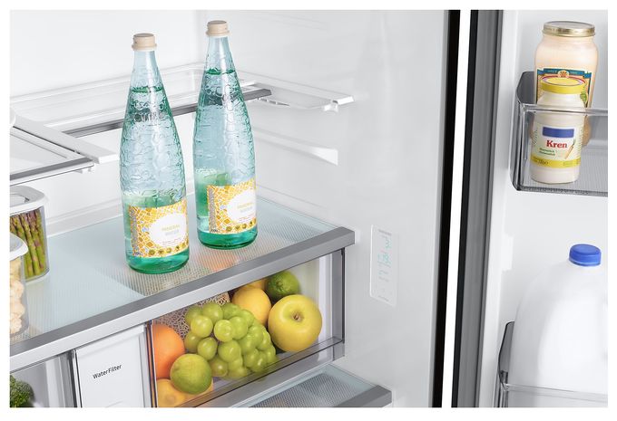 Side-by-Side Kühl-/ Gefrierkombination French Door 487 l / 187 l 338 kWh NoFrost 1778 mm x 908 mm  RF24BB620EB (Edelstahl) 