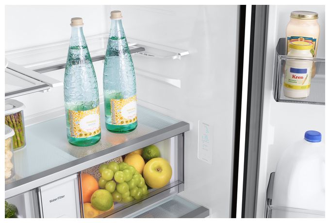 Side-by-Side Kühl-/ Gefrierkombination French Door 487 l / 187 l 338 kWh NoFrost 1778 mm x 908 mm  RF24BB620ES9 (Silber) 