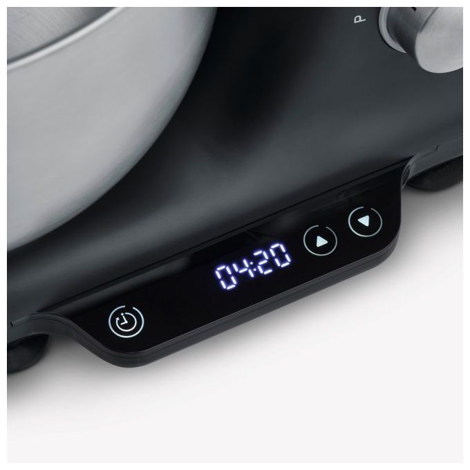 1000 W Küchenmaschine 5,5 l mit Waage  KM3898 (Schwarz, Silber) 