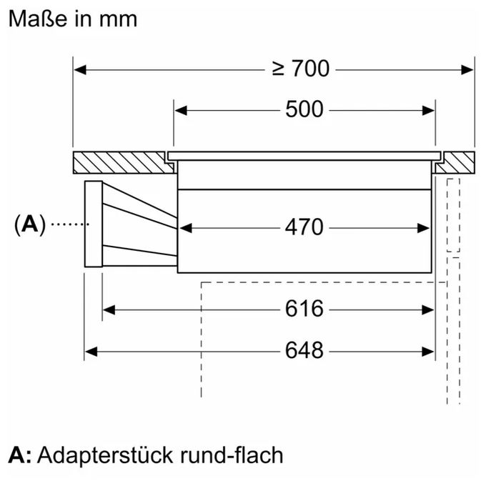 80 cm Induktionskochfeld 4 Kochzonen mit integriertem Dunstabzug iQ700 EX80BNGA6 (EX80BNX68E + HZ9VDSB4) autarkes 