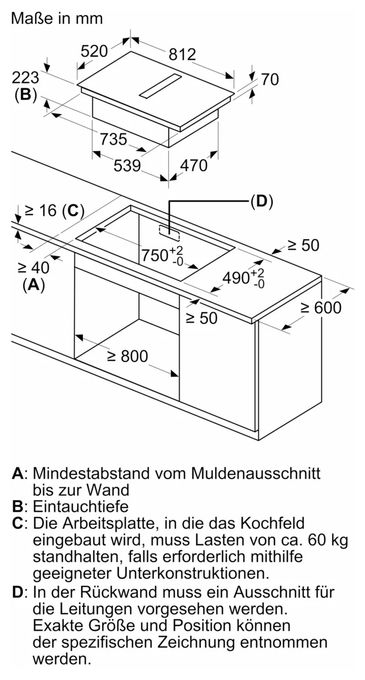 80 cm Induktionskochfeld 4 Kochzonen mit integriertem Dunstabzug iQ700 EX870NGA6 (EX870NX68E + HZ9VDSB4) autarkes 
