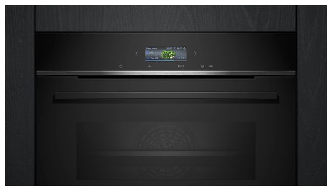 Einbaubackofen groß AutoClean (Schwarz/Edelstahl) iQ700 HB732G1B1 