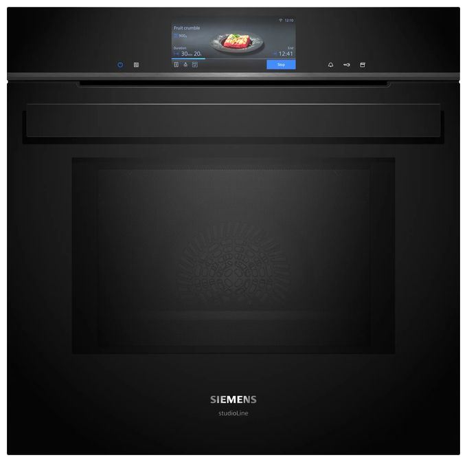 Einbaubackofen groß AutoClean Mikrowelle (Schwarz) iQ700 HN978GMB1 