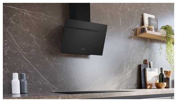 Abluft/Umluft Dunstabzugshaube/Esse Wand 60 cm (Schwarz) IQ100 LC65KDK60 