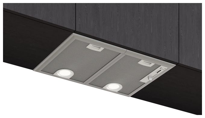 Abluft/Umluft Dunstabzugshaube/Esse Einbau 53 cm (Metallisch, Silber) iQ300 LB55566 Lüfterbaustein 