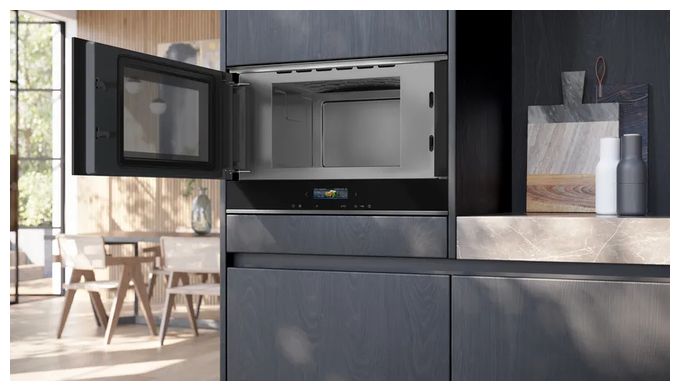 Einbau-Mikrowelle 900 W Größe: mittel 5 Stufen (Schwarz) iQ700 BF722L1B1 