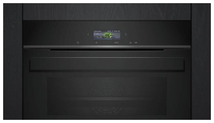 Einbaubackofen kompakt AutoClean (Schwarz/Edelstahl) iQ700 CB974GKB1 