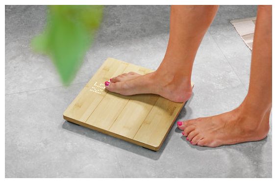 Elektronische Personenwaage bis 180 kg 63880 Style Sense Bamboo Magic 
