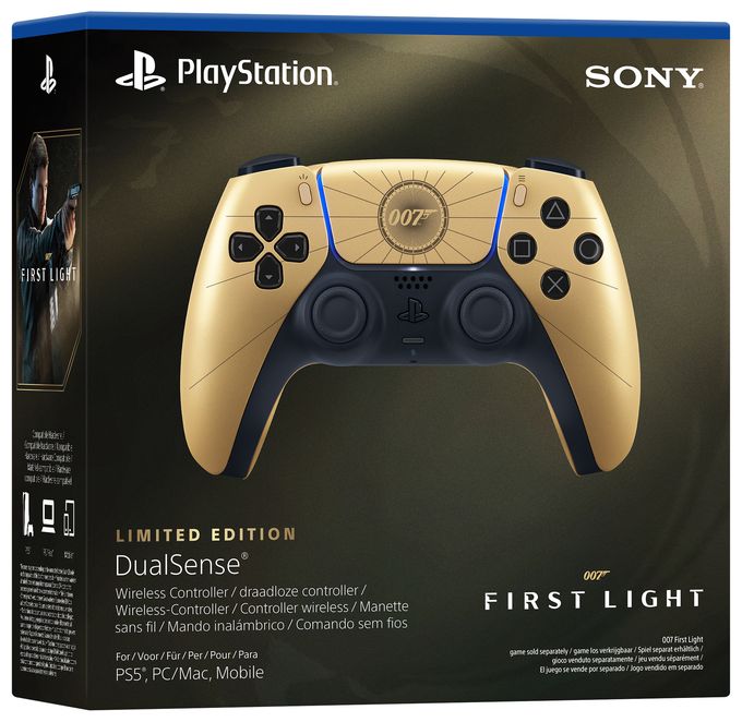 Analog / Digital Gamepad für PlayStation 5, Android, MAC, PC, iOS  DualSense Wireless Controller - 007 First Light Limited Edition (Schwarz, Gold) 