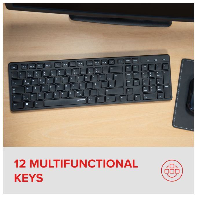 Tastatur RF Wireless 2.4 GHz  SL-640303 (Schwarz) 