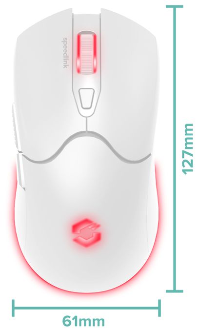 4800 DPI Gaming Maus Optisch  Velox Wireless (Weiß) 