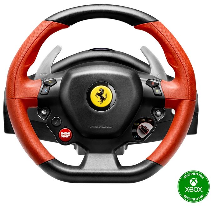 Lenkrad + Pedale für Xbox One  Ferrari 458 Spider Racing Wheel (Schwarz, Rot) 