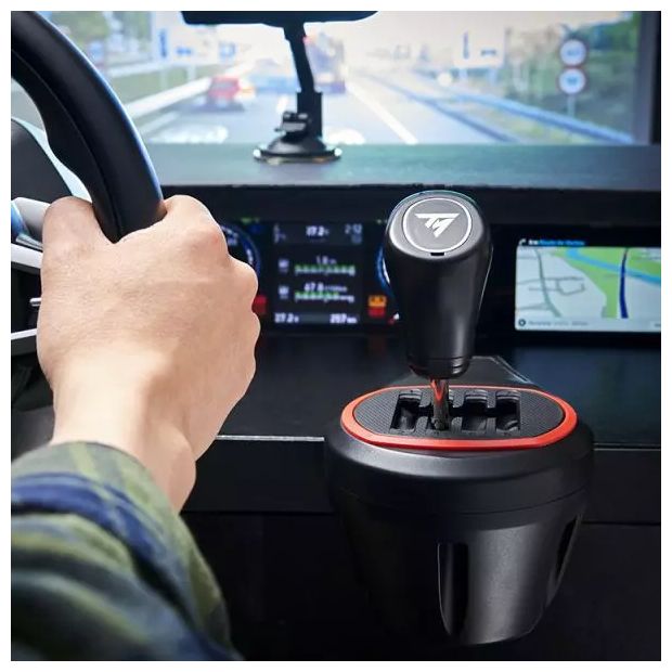 Schalthebel-Erweiterung für Rennlenkrad PlayStation 5, PlayStation 4, Xbox One, Xbox Series S, Xbox Series X, PC PS5, PS4, Xbox One and Xbox Series X|S Thrustmaster Force Feedback racing wheels Kabelgebunden  TH8S (Schwarz, Rot) 