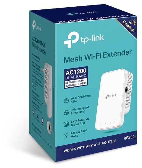 WiFi 5 Dual-Band (2,4 GHz/5 GHz) 867 Mbit/s RE335 AC1200 WLAN Repeater Mesh 