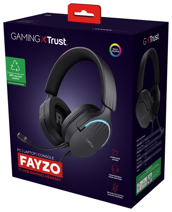 Over Ear Kopfhörer Kabelgebunden USB Typ-A  GXT490 Fayzo (Schwarz) 