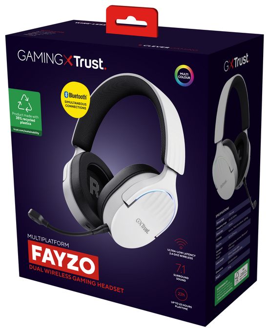 Bluetooth Kopfhörer kabelgebunden&kabellos 22 h Laufzeit USB Typ-C  GXT491 Fayzo (Schwarz, Weiß) 
