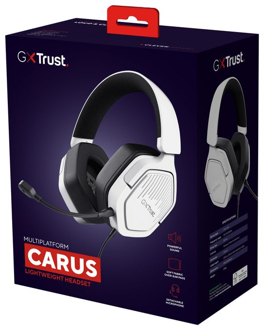 Over Ear Kopfhörer Kabelgebunden  GXT492 Carus (Weiß) 