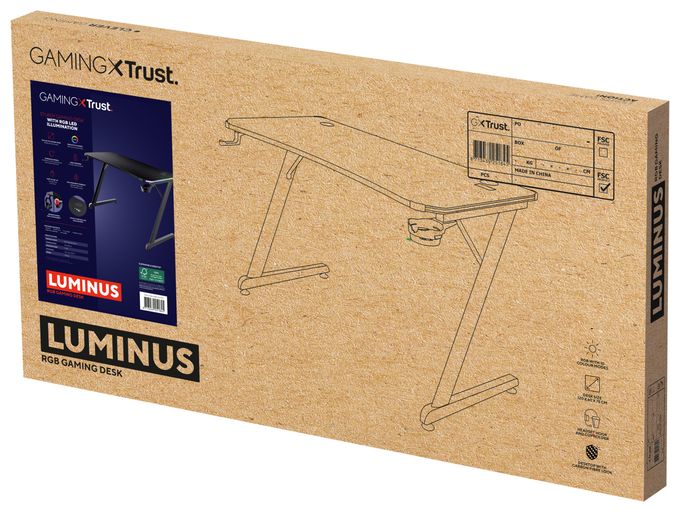 bis 150 kg  GXT709 Luminus RGB Gamingtisch (Schwarz) 