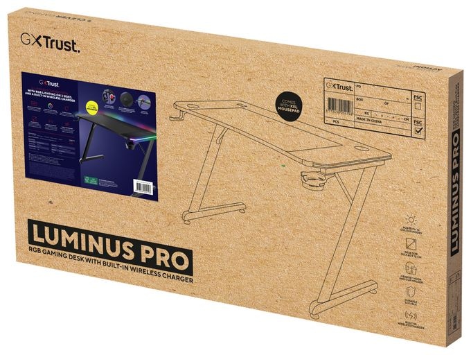 bis 150 kg  GXT710 Luminus Pro RGB Gamingtisch (Schwarz) 