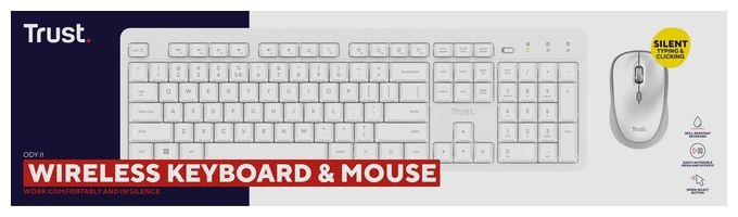 Heimbüro Tastatur RF Wireless  Ody II (Weiß) 