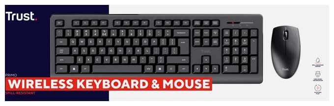 Büro Tastatur RF Wireless  Primo (Schwarz) 