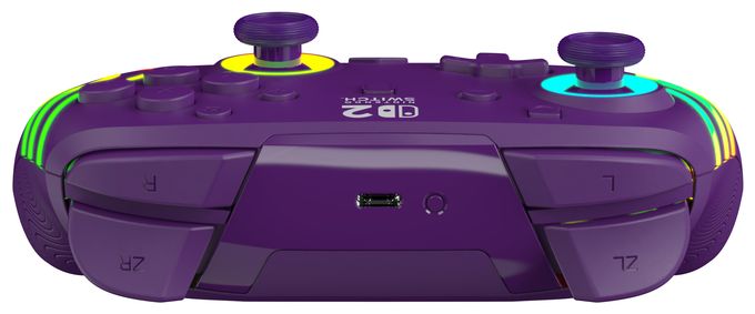 Gamepad für Nintendo Switch, Nintendo Switch 2, Nintendo Switch Lite, Nintendo Switch OLED  Afterglow Wave Wireless Controller (Violett) 