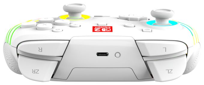 Gamepad für Nintendo Switch, Nintendo Switch 2, Nintendo Switch Lite, Nintendo Switch OLED  Afterglow Wave Wireless Controller (Weiß) 