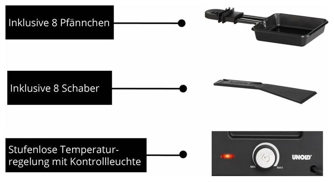 8 Person(en) 1200 W 48730 Finesse Basic Raclette 