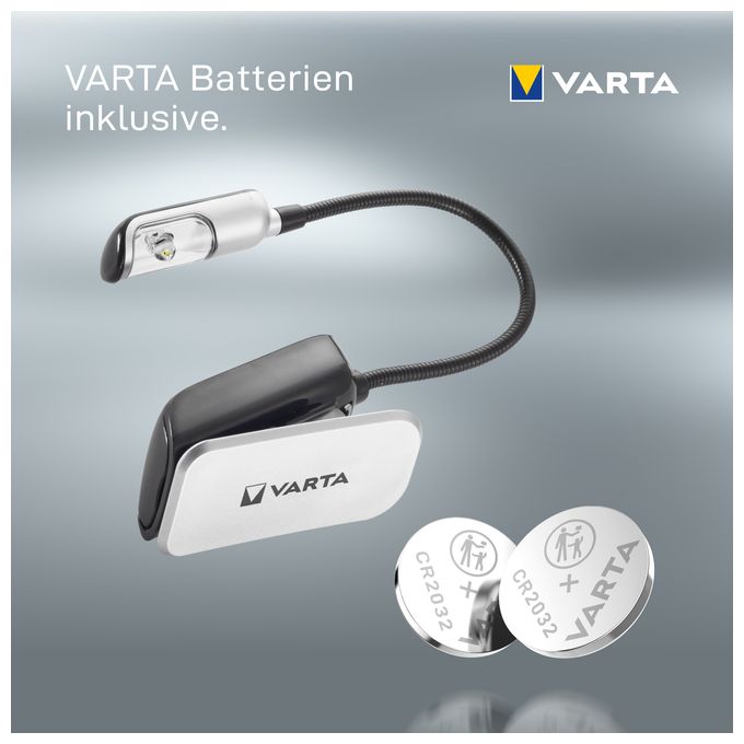 Leselampe LED inkl. 2x CR2032 Batterien, Book Light, Klemmlampe, Leselicht für Buch, Tastatur, Tischleuchte für Notenständer 