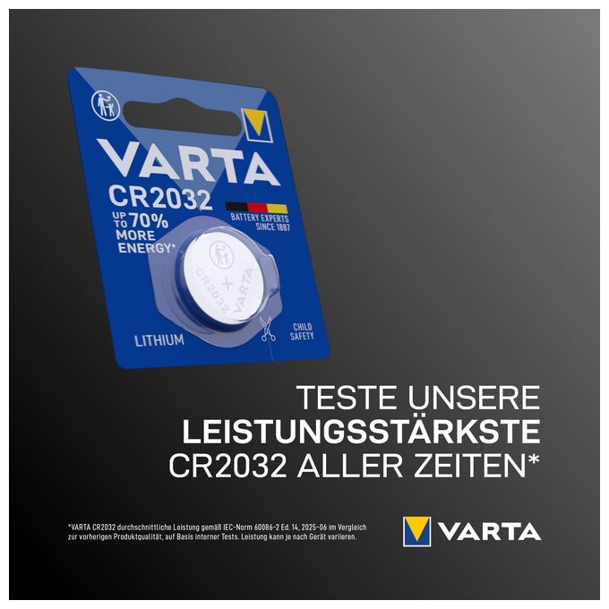 LITHIUM Coin CR2032 (Knopfzellenbatterie, 3V) 5er-Pack 